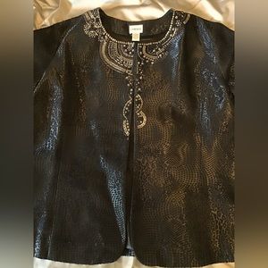 Chico’s Size 3 (US 16 or XL) beaded textured jacket